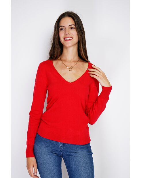 Pull en Cachemire mélangé  Jina rouge