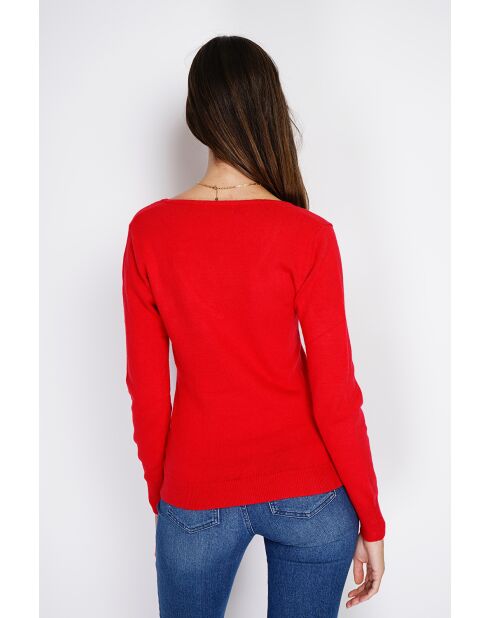 Pull en Cachemire mélangé  Jina rouge
