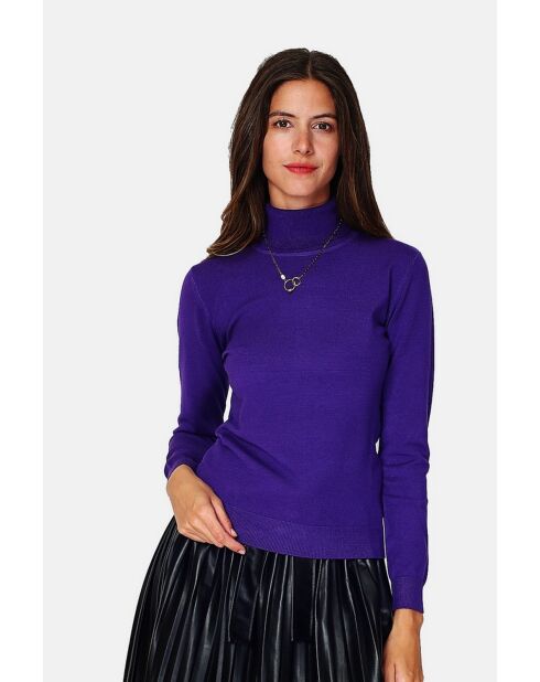 Pull en Cachemire 3 fils mélangé Juliette violet