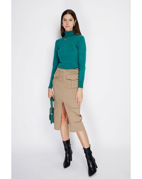 Pull en Cachemire mélangé Charlotte vert amazone
