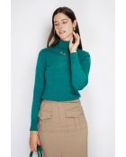 Pull en Cachemire mélangé Charlotte vert amazone