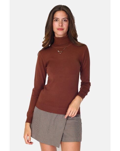 Pull en Cachemire 3 fils mélangé Juliette marron