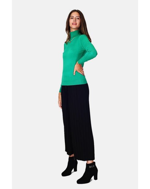 Pull en Cachemire 3 fils mélangé Juliette vert virid