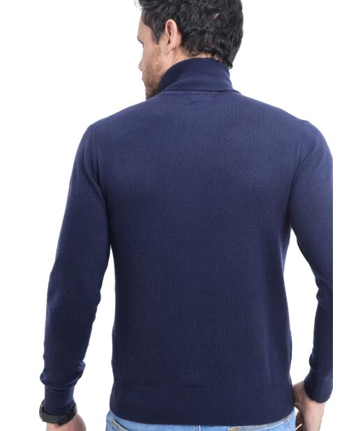 Pull en Cachemire & Soie mélangés bleu nuit