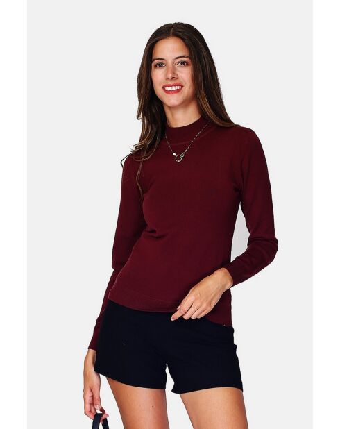 Pull en Cachemire 3 fils mélangé Nina bordeaux