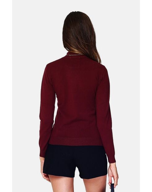 Pull en Cachemire 3 fils mélangé Nina bordeaux