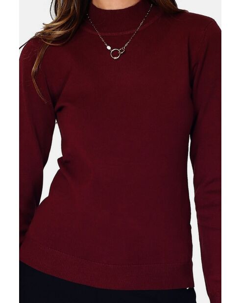 Pull en Cachemire 3 fils mélangé Nina bordeaux