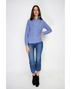 Pull en Cachemire mélangé zippé Olga bleu jeans