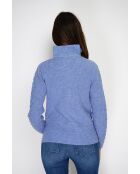 Pull en Cachemire mélangé zippé Olga bleu jeans