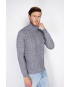 Pull col roulé torsade loup