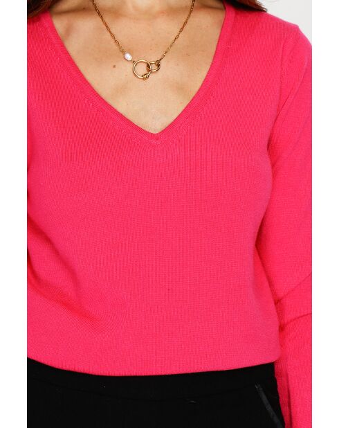 Pull en Cachemire mélangé  Jina fushia