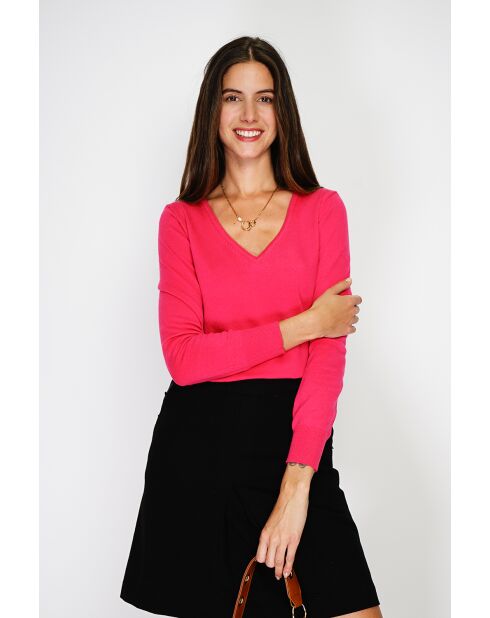 Pull en Cachemire mélangé  Jina fushia