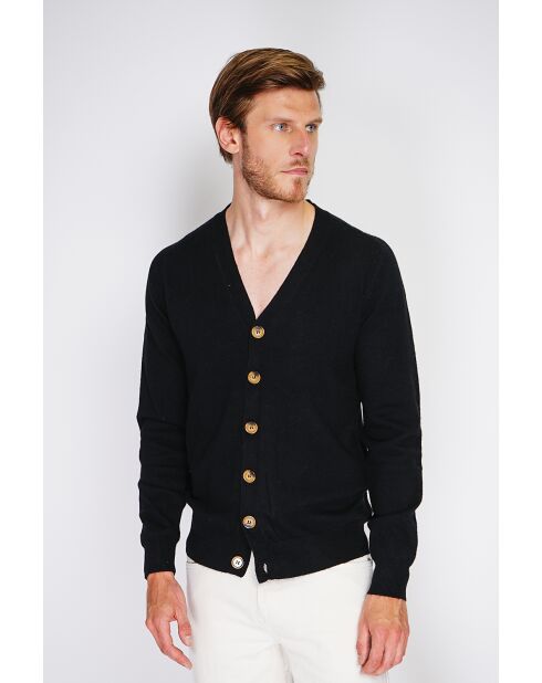Cardigan Charlotte en Cachemire & Soie noir