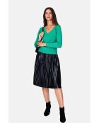Pull en Cachemire 3 fils mélangé Iris vert virid