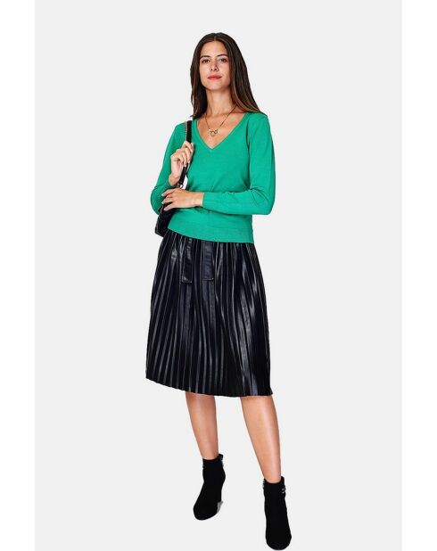 Pull en Cachemire 3 fils mélangé Iris vert virid