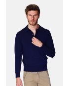 Pull en Cachemire 3 fils mélangé Michel bleu nuit