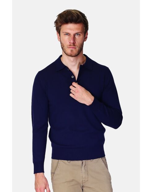 Pull en Cachemire 3 fils mélangé Michel bleu nuit