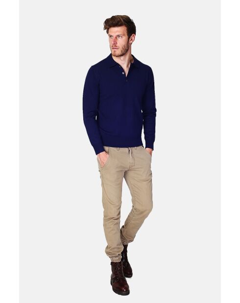 Pull en Cachemire 3 fils mélangé Michel bleu nuit