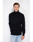 Pull col roulé tricotage noir