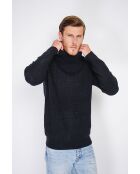 Pull col roulé tricotage noir