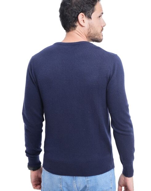 Pull en Cachemire & Soie mélangés bleu nuit