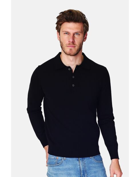 Pull en Cachemire 3 fils mélangé Michel noir