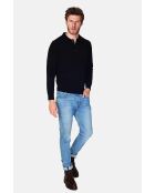 Pull en Cachemire 3 fils mélangé Michel noir