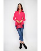 Pull en Cachemire mélangé zippé Olga fushia