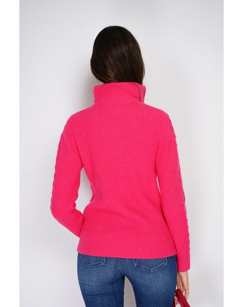 Pull en Cachemire mélangé zippé Olga fushia