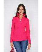 Pull en Cachemire mélangé zippé Olga fushia