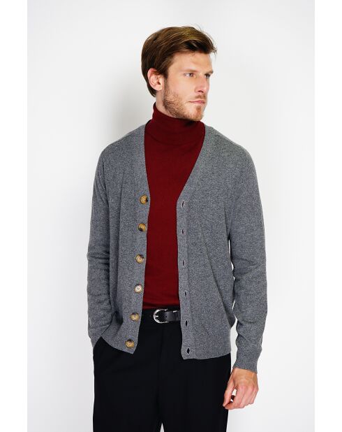 Cardigan Charlotte en Cachemire & Soie loup