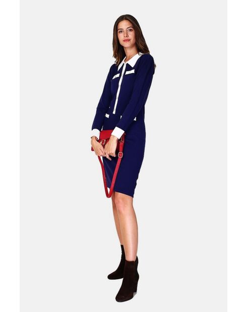 Robe en Cachemire mélangé Romy bleu nuit