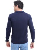 Pull en Cachemire & Soie mélangés bleu nuit