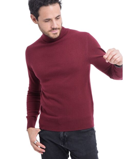 Pull en Cachemire & Soie mélangés bordeaux