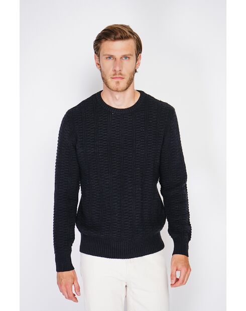 Pull col rond blackberry noir