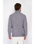 Pull col roulé tricotage flanelle