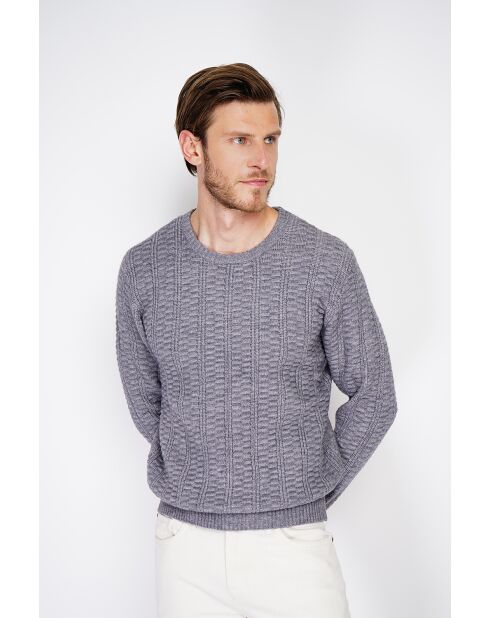 Pull col rond blackberry flanelle