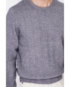 Pull col rond blackberry flanelle