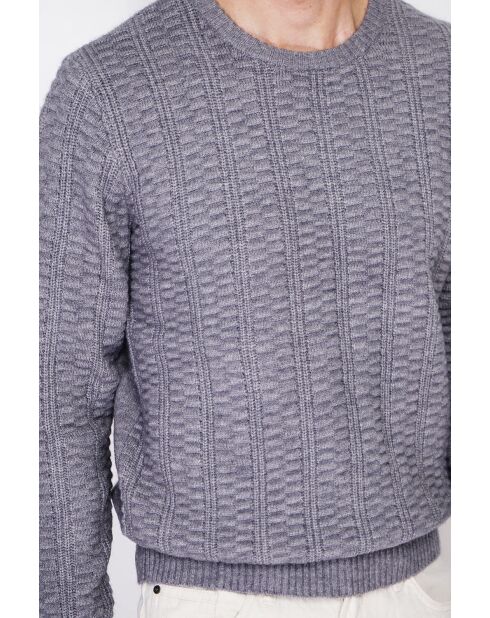 Pull col rond blackberry flanelle