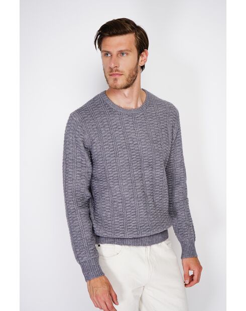 Pull col rond blackberry flanelle