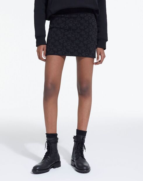 Jupe en Logo Jacquard noir/gris foncé