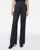 Pantalon 100% Laine détail 4 poches noir/blanc