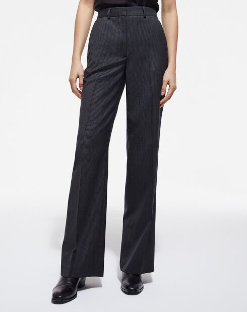 100% wollen broek met 4 zakken, zwart/wit