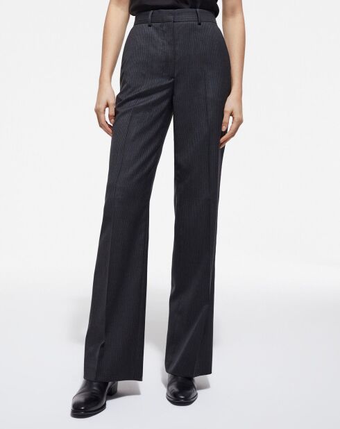 Pantalon 100% Laine détail 4 poches noir/blanc