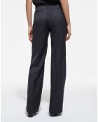 Pantalon 100% Laine détail 4 poches noir/blanc