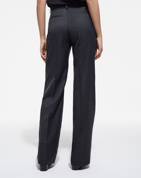 100% wollen broek met 4 zakken, zwart/wit