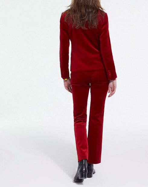 Pantalon de Costume détail bas évasé rouge