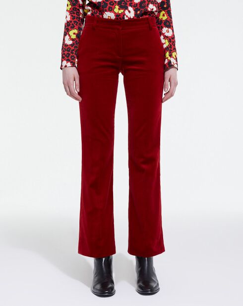 Pantalon de Costume détail bas évasé rouge