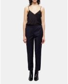 Pantalon de Costume 100% Laine détail taille élastique marine