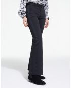 Pantalon de Costume en Laine bas évasé détail bande Satin noir